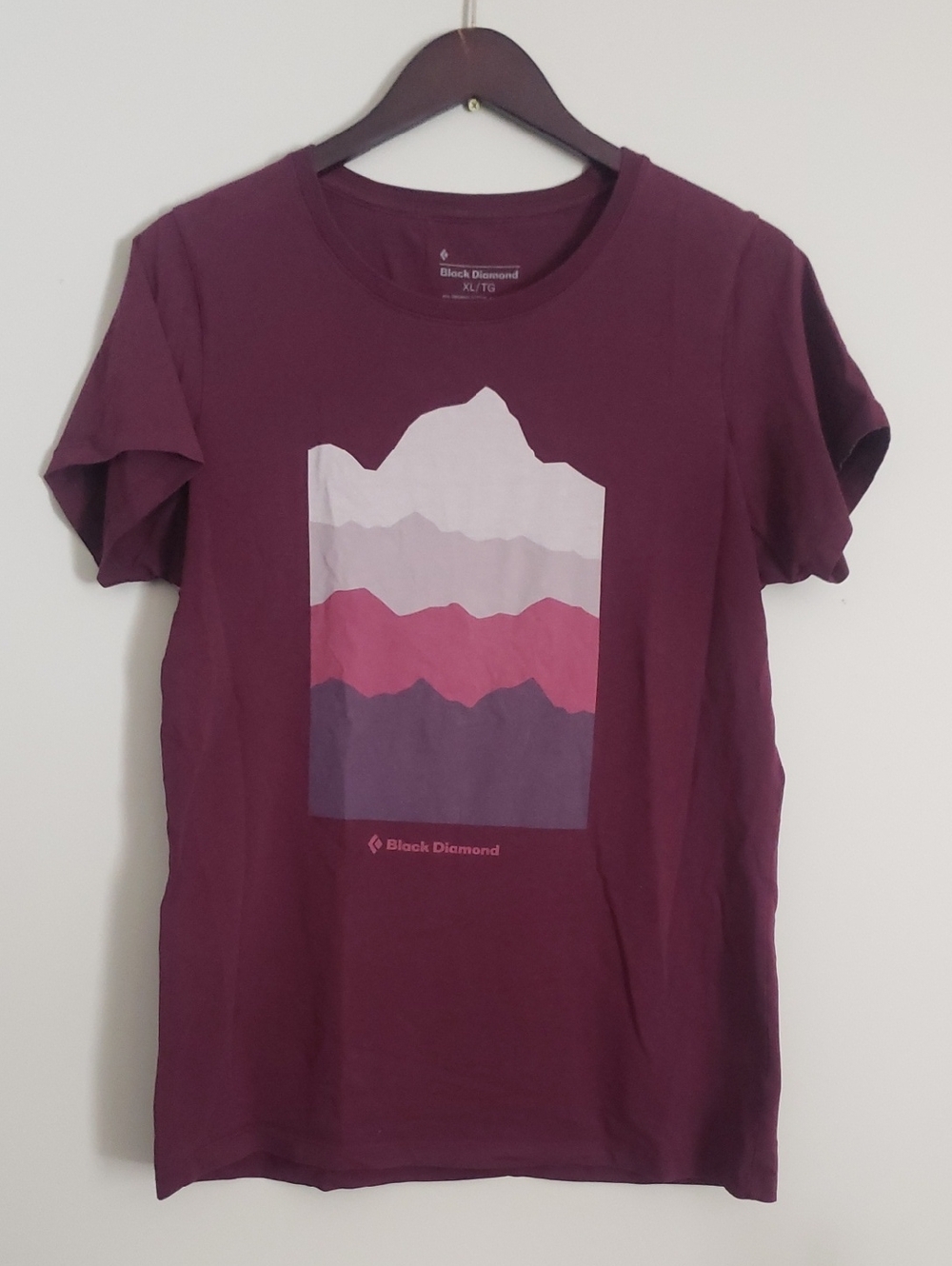 Black Diamond Women's Burgundy Short-Sleeve Mountain Graphic Tee